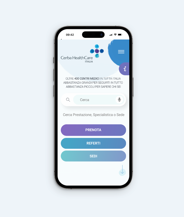Preview del sito mobile